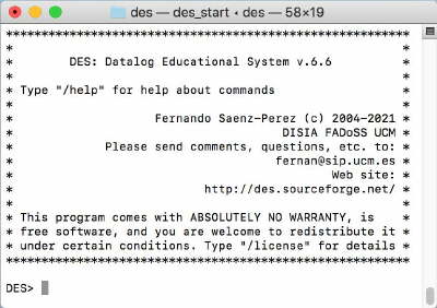 DES running on Mac OS High Sierra